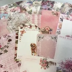 おすそ分け₍ᐢ‥ᐢ₎♡コラージュ素材シール 紙モノ 50枚＋マステ1本