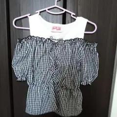 女の子 女児 ギンガムチェックシャツ 140