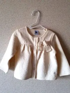 お値下げ　プチバトー　 華やかアイボリー カーディガン