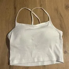GU リブ編みキャミソール M ホワイト