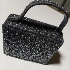 ビーズ装飾 ブラック パーティーバッグ