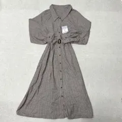 ★新品★ OLIVE des OLIVE ワンピース　長袖　チェック柄　ブラウン