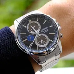 SEIKO Solar クロノグラフ 腕時計 ブラック