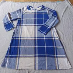 青系チェック チュニック Mサイズ