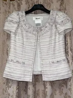 【極美品！希少！】ルネ　ツイードジャケット　リボン　絹　綿　TISSUE 36 Rene（ルネ） Rene TISSUE ツイード ジャケット 36サイズ ブラック