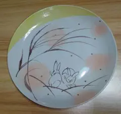 【新品未使用超レア昭和レトロ】 うさぎ絵　大皿　たち吉のサムネイル