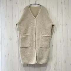 レディース　アウター　コート　ロング　リバーシブル　ニコアンド　ボア ノーカラー