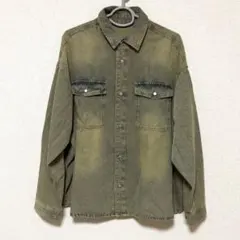 デニムシャツ 長袖シャツ デニム淡加工 Lサイズ