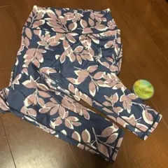 SUKALY 花柄レギンス ネイビー/ピンク