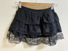 シーイン　ブラック レース フリル ミニスカート xs