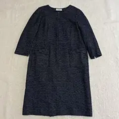 レリアン ロングフレアワンピース ウール100%ブラック　9号 Leilian レリアン ロングフレアワンピース ウール100%ブラック 9号