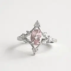 天然石のリング ピンクトパーズ 프리 사이즈