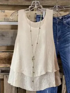 SHEIN ノースリーブ ホワイトチュニック Mのサムネイル