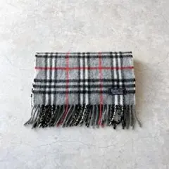 Burberrys カシミヤ100% チェックマフラー グレー系 バーバリー