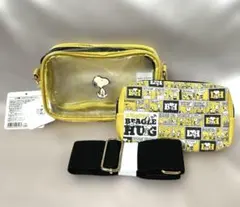 【スヌーピー】 二層式 ショルダーバッグ イエロー ポーチ