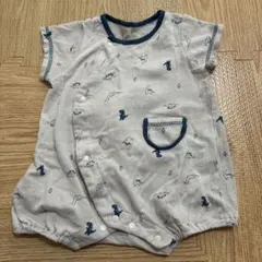 恐竜柄　半袖ロンパース　新生児