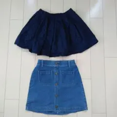サイズ130スカート2枚セット　ユニクロ　GU