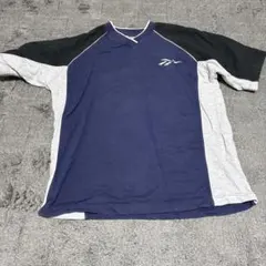 Reebok Tシャツ 五分袖 ネイビー ブラック L