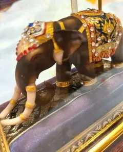 インド象　神様像　ガネーシャ　豪華絢爛置物　段着きケース入り　アジアンエスニック