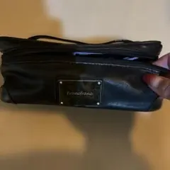 Francfranc ブラック ポーチ ファスナー付き