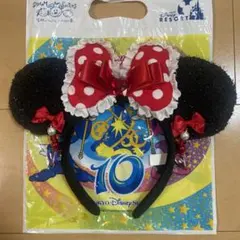 ミニーマウス イヤリング付き カチューシャ フリーサイズ