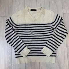 NANO UNIVERSE ボーダー Vネックセーター M