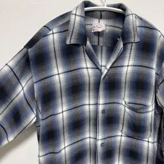 60s オンブレ チェックシャツ レーヨンシャツ USA