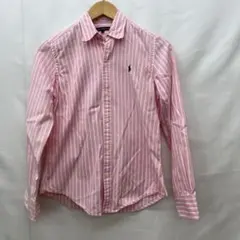 RALPH LAUREN ストライプ 長袖シャツ ピンク
