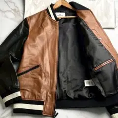 【未使用級✨】COACH レザー スタジャン 切替 バイカラー 牛革 茶 黒M