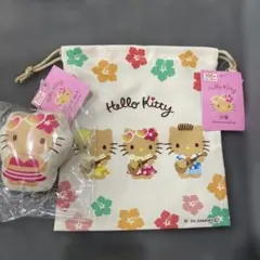 Hello Kitty 巾着　クッションキーホルダー　日焼けキティ