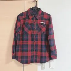 セシルマクビー　赤チェックシャツ　厚手　ネルシャツ