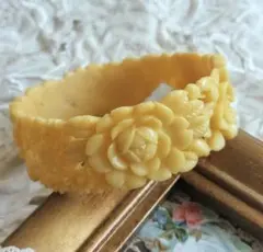 セルロイド バングル ヴィンテージ 薔薇 アネモネ 透かし