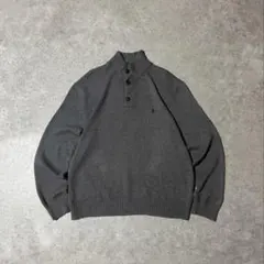 90s ポロバイラルフローレン ハーフボタンニット セーター 刺繍ポニー L