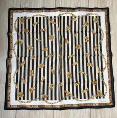 FENDI フェンディ　ロゴ入りストライプハンカチ