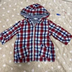 a.v.v 110 キッズ　七分丈　半袖　シャツ　チェックシャツ