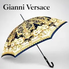 希少カラー GIANNI VERSACE 長傘 雨傘 雨具 総柄 豪華 ロゴ入り - メルカリ