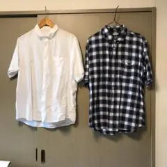 gu オープンカラーシャツ チェック