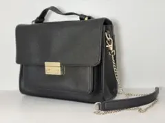 【Heather】ヘザー 2way ショルダーバッグ ハンドバッグ 黒 金具のサムネイル