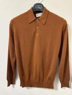 【JOHN SMEDLEY】ブラウンニットポロ【旧タグ】