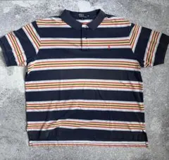 90s〜00s ラルフローレン ストライプポロシャツ 4XLT ビッグシルエット