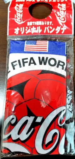 バンダナ　コカコーラ　2002 ワールドカップ　50x50cm 新品未使用 コカ・コーラ - コカコーラ 2002年ワールドカップ バンダナの