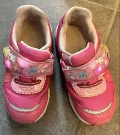 ディズニープリンセス ベル18cm美女と野獣　ライト付 シューズ ピンク　光る靴