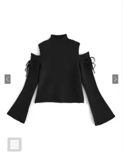 GRL ショルダーオープンリボンリブニットトップス【cu473】