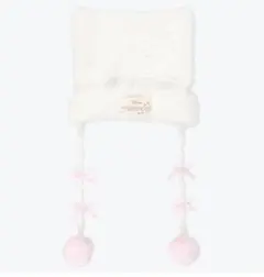 ディズニーポンポン付きホワイト帽子