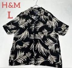 美品 H&M レーヨンアロハシャツ ボタニカル柄 L 総柄 エイチアンドエムのサムネイル