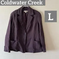Coldwater Creek パープル テーラードジャケット 前面ポケット　L