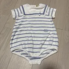 ボーダーマリンロンパース ジェラートピケ　ベビー服　80-90