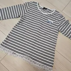 BeBeストライプ柄長袖カットソー 140