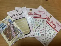 ネイルシール  ハローキティー、夏、レースの4枚セット