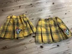 パワーパフガールズイエロー チェック柄 スカートセット 100cm 110cm